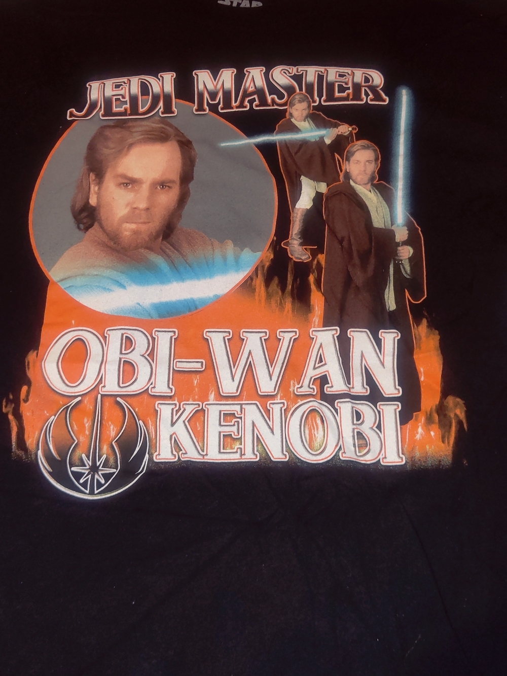 Star Wars Womens Jedi Master Obi-Wan Kenobi Retro Black Shirt New XL